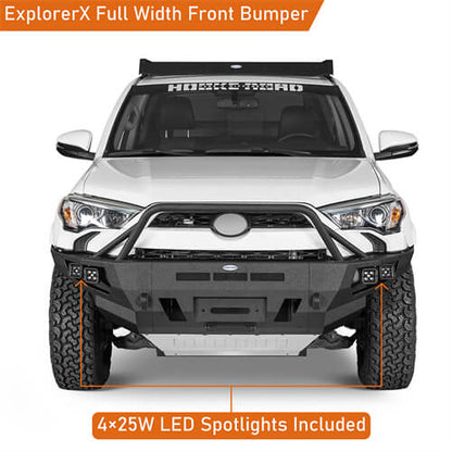 Off Road Full Width Front Bumper w/ LED Spot Lights For 2014-2024 Toyota 4Runner - Ultralisk4x4