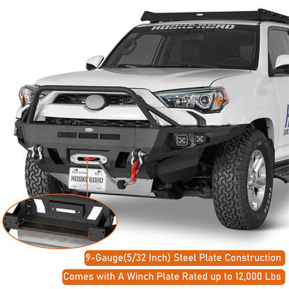 Off Road Full Width Front Bumper w/ LED Spot Lights For 2014-2024 Toyota 4Runner - Ultralisk4x4