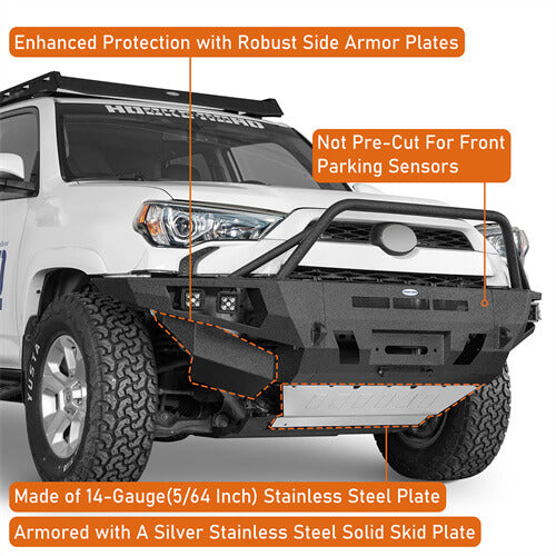 Off Road Full Width Front Bumper w/ LED Spot Lights For 2014-2024 Toyota 4Runner - Ultralisk4x4