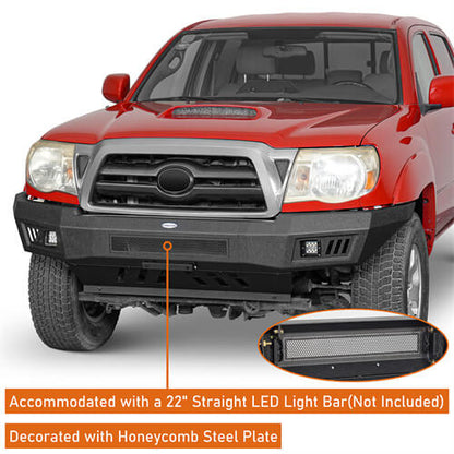 Off-Road Front Bumper w/ LED spotlights included For 2005-2011 Toyota Tacoma - Ultralisk4x4-u4024-5