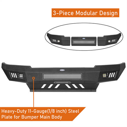 Off-Road Front Bumper w/ LED spotlights included For 2005-2011 Toyota Tacoma - Ultralisk4x4-u4024-7