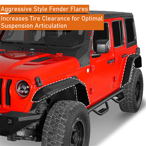 Front Fender Flares Off-Road For 2018-2024 Jeep Wrangler JL - Ultralisk4x4 ul3055- 8