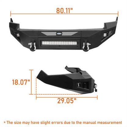 Off-Road Full Width Front Bumper w/ LED spotlights For 2009-2012 Ram 1500 - Ultralisk4x4-u6201-7