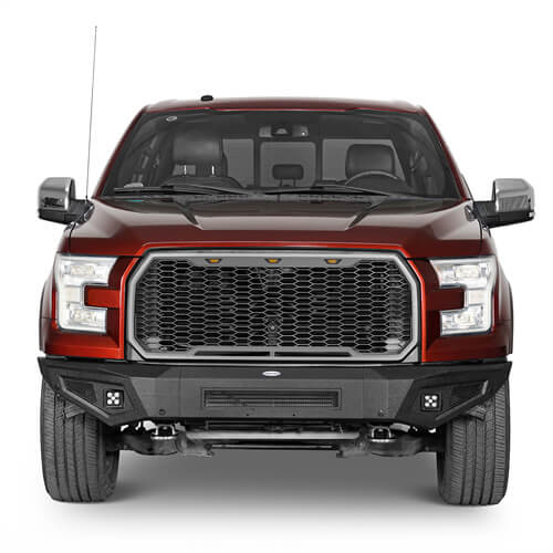 Off Road Full-Width Front Bumper w/ LED spotlights For 2015-2017  Ford F-150 - Ultralisk4x4-u8282-2