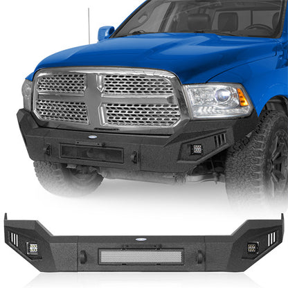 Off-Road Full Width Front Bumper w/ LED Spotlights (2013-2018 Ram 1500, Excluding Rebel) - Ultralisk4x4