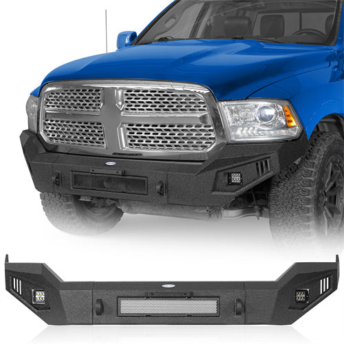 Off-Road Full Width Front Bumper w/ LED Spotlights (2013-2018 Ram 1500, Excluding Rebel) - Ultralisk4x4