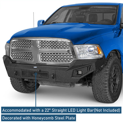 Off-Road Full Width Front Bumper w/ LED Spotlights (2013-2018 Ram 1500, Excluding Rebel) - Ultralisk4x4