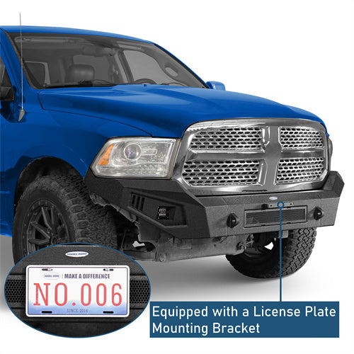 Off-Road Full Width Front Bumper w/ LED Spotlights (2013-2018 Ram 1500, Excluding Rebel) - Ultralisk4x4