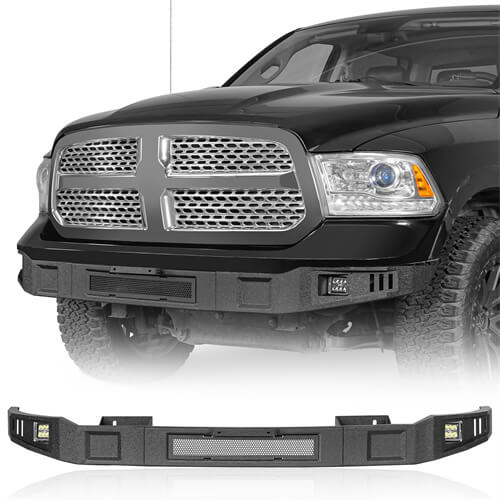 2013-2018 Ram 1500 Off-road Full Width Front Bumper w/ LED Spotlights - Ultralisk4x4 ul6026s 1