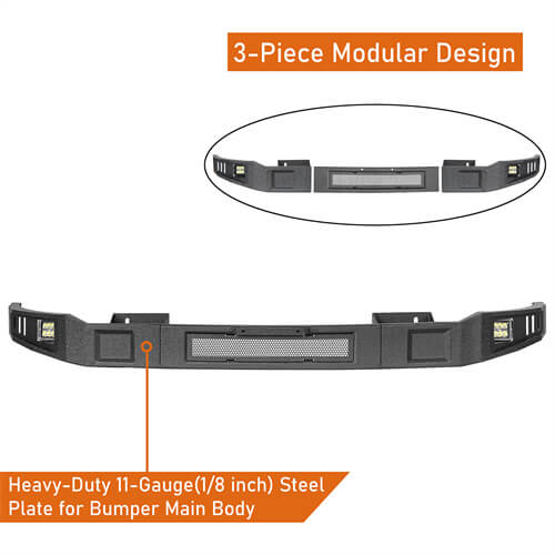 2013-2018 Ram 1500 Off-road Full Width Front Bumper w/ LED Spotlights - Ultralisk4x4 ul6026s 10