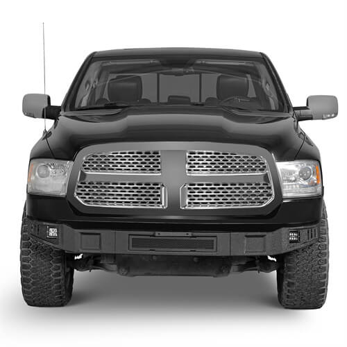 2013-2018 Ram 1500 Off-road Full Width Front Bumper w/ LED Spotlights - Ultralisk4x4 ul6026s 2