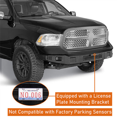 2013-2018 Ram 1500 Off-road Full Width Front Bumper w/ LED Spotlights - Ultralisk4x4 ul6026s 9