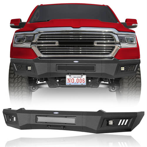 2019-2023 Dodge Ram Off-road Full-Width Front Bumper w/LED Spotlights - ultralisk4x4 ul6031 1