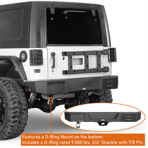 Rear Bumper Jeep Wrangler Off-Road For 2007-2018 Jeep Wrangler JL - Ultralisk4x4 ul2088s- 8