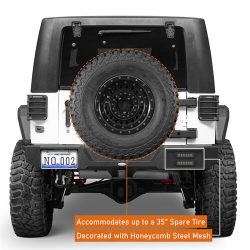 Rear Bumper Jeep Wrangler Off-Road For 2007-2018 Jeep Wrangler JL - Ultralisk4x4 ul2088s- 9