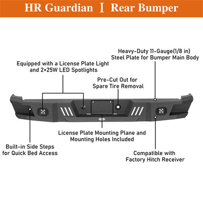 Off Road Rear Bumper For 1988-1998 Chevy C/K 1500 2500 Fleetside - Ultralisk4x4