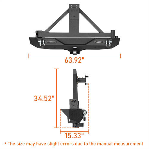 Front Bumper & Rear Bumper w/Tire Carrier(18-24 Jeep Wrangler JL) - ultralisk4x4