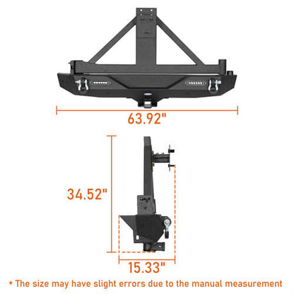 Front Bumper & Rear Bumper w/Tire Carrier(18-24 Jeep Wrangler JL) - ultralisk4x4