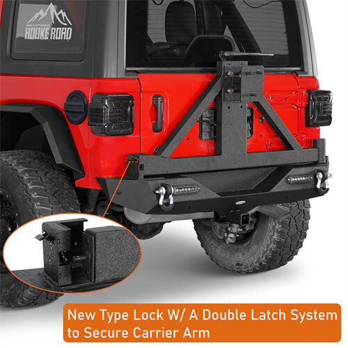 Off Road Rear Bumper w/Tire Carrier For 2018-2024 Jeep Wrangler JL - Ultralisk4x4-u3002s-6