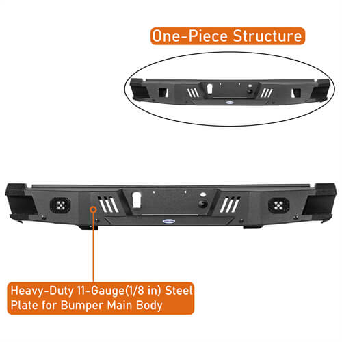 Off Road Rear Bumper w/ LED spotlights For 2015-2017  Ford F-150 - Ultralisk4x4-u8283-9