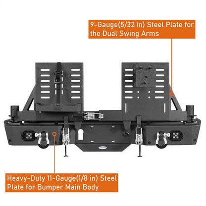 Off Road Rear Bumper 2020-2024 Jeep Gladiator JT - Ultralisk4x4-u7018s-12