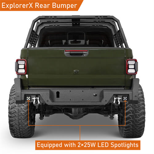 Rear Bumper Off-Road For 2020-2024 Jeep Gladiator JT - Ultralisk4x4 ul7019s- 4