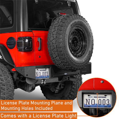 Rear Bumper Jeep Wrangler Off-Road For 2018-2024 Jeep Wrangler JL - Ultralisk4x4 ul3056s- 6