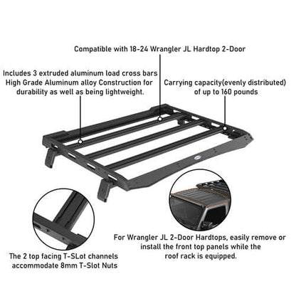 Aluminum Roof Rack Off-Road For 2018-2024 Jeep Wrangler JL - Ultralisk4x4 ul3057s- 14