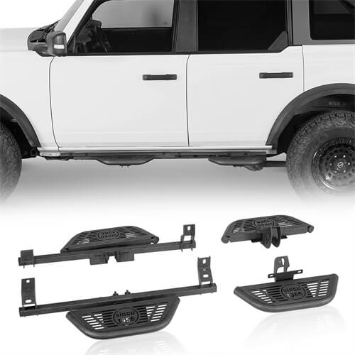 Off Road Side Hoop Steps Kit For 2021-2024 Ford Bronco 4-Door - Ultralisk4x4-u8930s-1