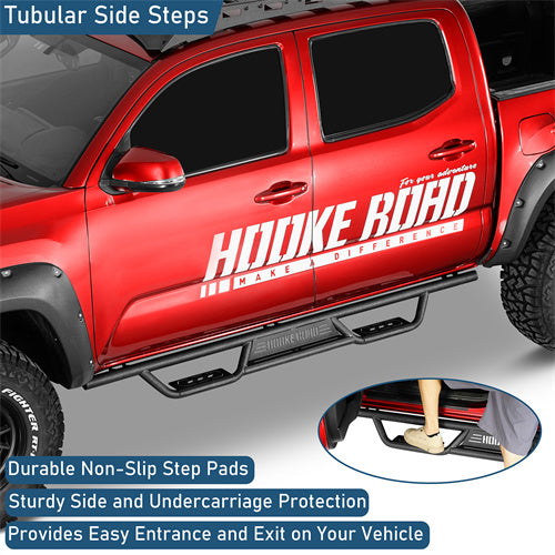 Off-Road Tubular Side Steps For 2005-2023 Toyota Tacoma Double Cab - Ultralisk4x4-u4217-4