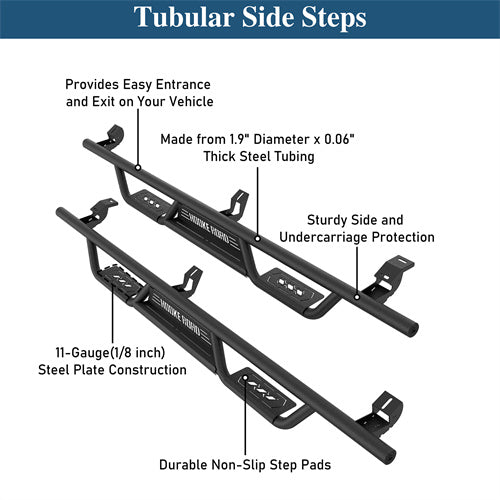 Off-Road Tubular Side Steps For 2005-2023 Toyota Tacoma Double Cab - Ultralisk4x4-u4217-7