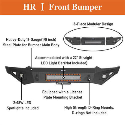 Offroad Front Bumper w/LED Spotlights For 2019-2023 Dodge Ram - ultralisk4x4 ul6030 13