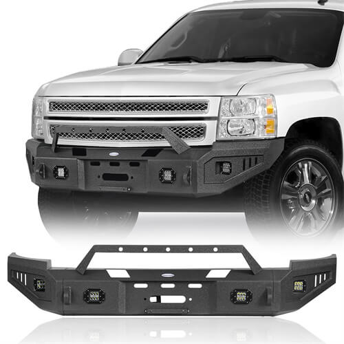 Offroad Full Width Front Bumper ( 2007-2013 Chevy Silverado 1500) - Ultralisk 4x4 ul9027 1