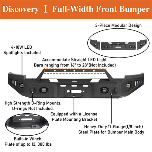 Offroad Full Width Front Bumper ( 2007-2013 Chevy Silverado 1500) - Ultralisk 4x4 ul9027 14