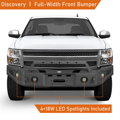 Offroad Full Width Front Bumper ( 2007-2013 Chevy Silverado 1500) - Ultralisk 4x4 ul9027 9