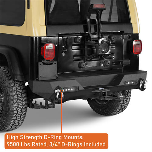 Offroad Rear Bumper For 1987-1995 Jeep Wrangler YJ - Ultralisk4x4 -u1062s-6