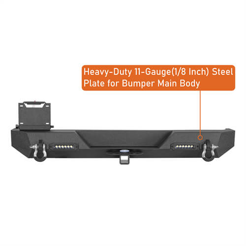 Offroad Rear Bumper For 1987-1995 Jeep Wrangler YJ - Ultralisk4x4 -u1062s-9