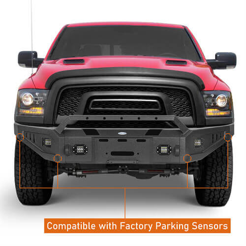 2015-2018 Ram 1500 Rebel Offroad Steel Full Width Front Bumper - Ultralisk 4x4 ul6012 11