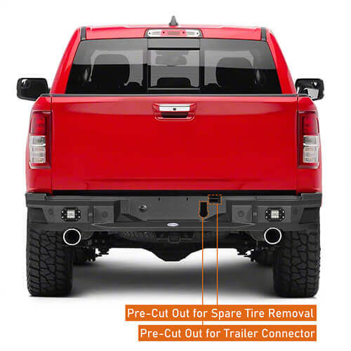 2019-2023 Dodge Ram Offroad Steel Rear Bumper w/License Plate Light - Ultralisk 4x4 ul6034 10