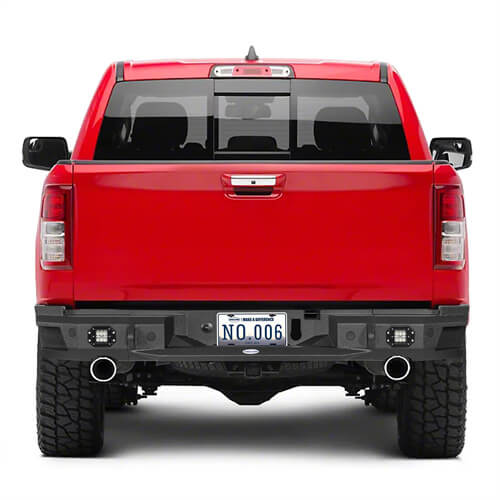 2019-2023 Dodge Ram Offroad Steel Rear Bumper w/License Plate Light - Ultralisk 4x4 ul6034 2