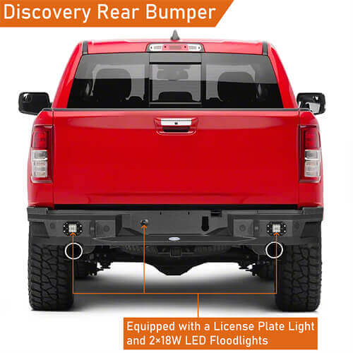 2019-2023 Dodge Ram Offroad Steel Rear Bumper w/License Plate Light - Ultralisk 4x4 ul6034 8