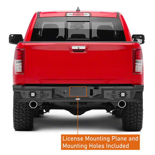 2019-2023 Dodge Ram Offroad Steel Rear Bumper w/License Plate Light - Ultralisk 4x4 ul6034 9