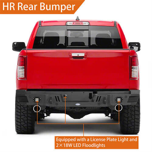 Offroad Steel Rear Step Bumper w/LED Spotlights For 2019-2023 Dodge Ram - ultralisk4x4 ul6033 11