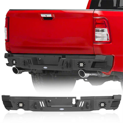 Offroad Steel Rear Step Bumper w/LED Spotlights For 2019-2023 Dodge Ram - ultralisk4x4 ul6033 2