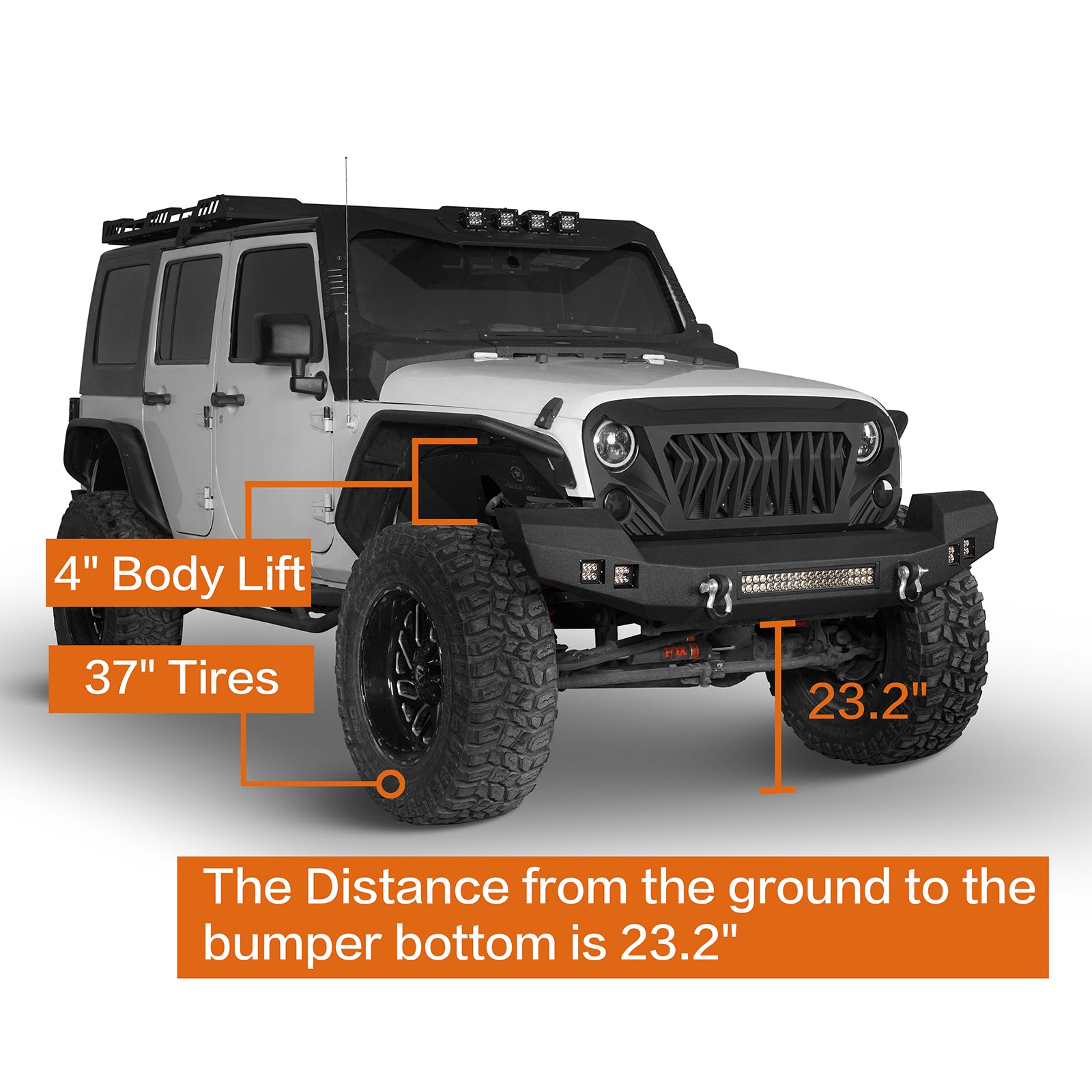 Climber Front Bumper & Different Trail Rear Bumper Combo Kit for Jeep Wrangler JK JKU 2007-2018  Ultralisk 4x4 ULB.2052+ULB.2030 8