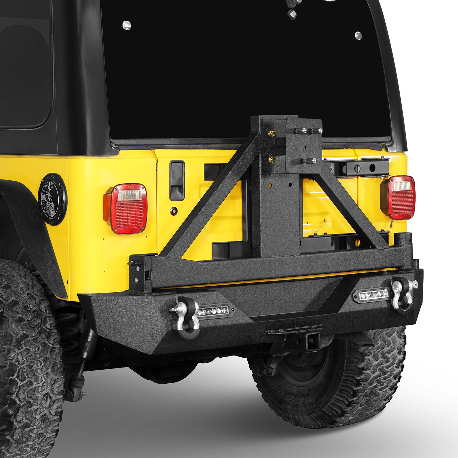 Explorer TJ Rear Bumper w/Tire Carrier & 2" Receiver Hitch for 1997-2006 Jeep Wrangler TJ Ultralisk 4x4 ULB.1010A+ULB.1010B  5