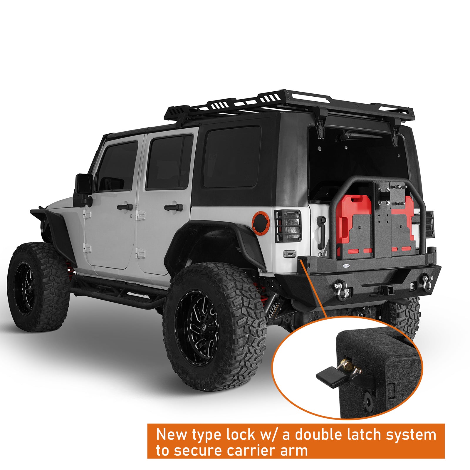 Rear Bumper w/Oil Drum Rack Bar & Spare Tire Frame(07-18 Jeep Wrangler JK)  - Ultralisk 4x4