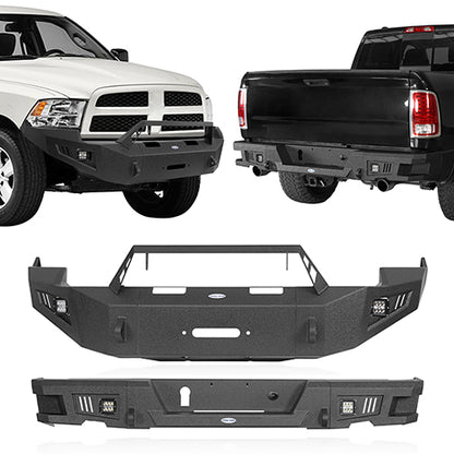 Full Width Front Bumper & Rear Bumper for 2009-2012 Dodge Ram 1500 - ultralisk4x4 ULB.6200+6005 1