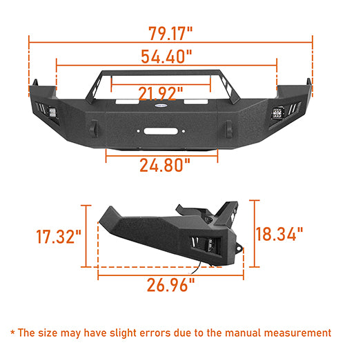 Full Width Front Bumper & Rear Bumper for 2009-2012 Dodge Ram 1500 - ultralisk4x4 ULB.6200+6005 22