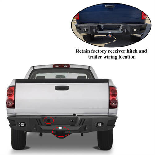 Ram 1500 Rear Bumper w/LED Floodlights For 2006-2008 Ram 1500 - Ultralisk 4x4